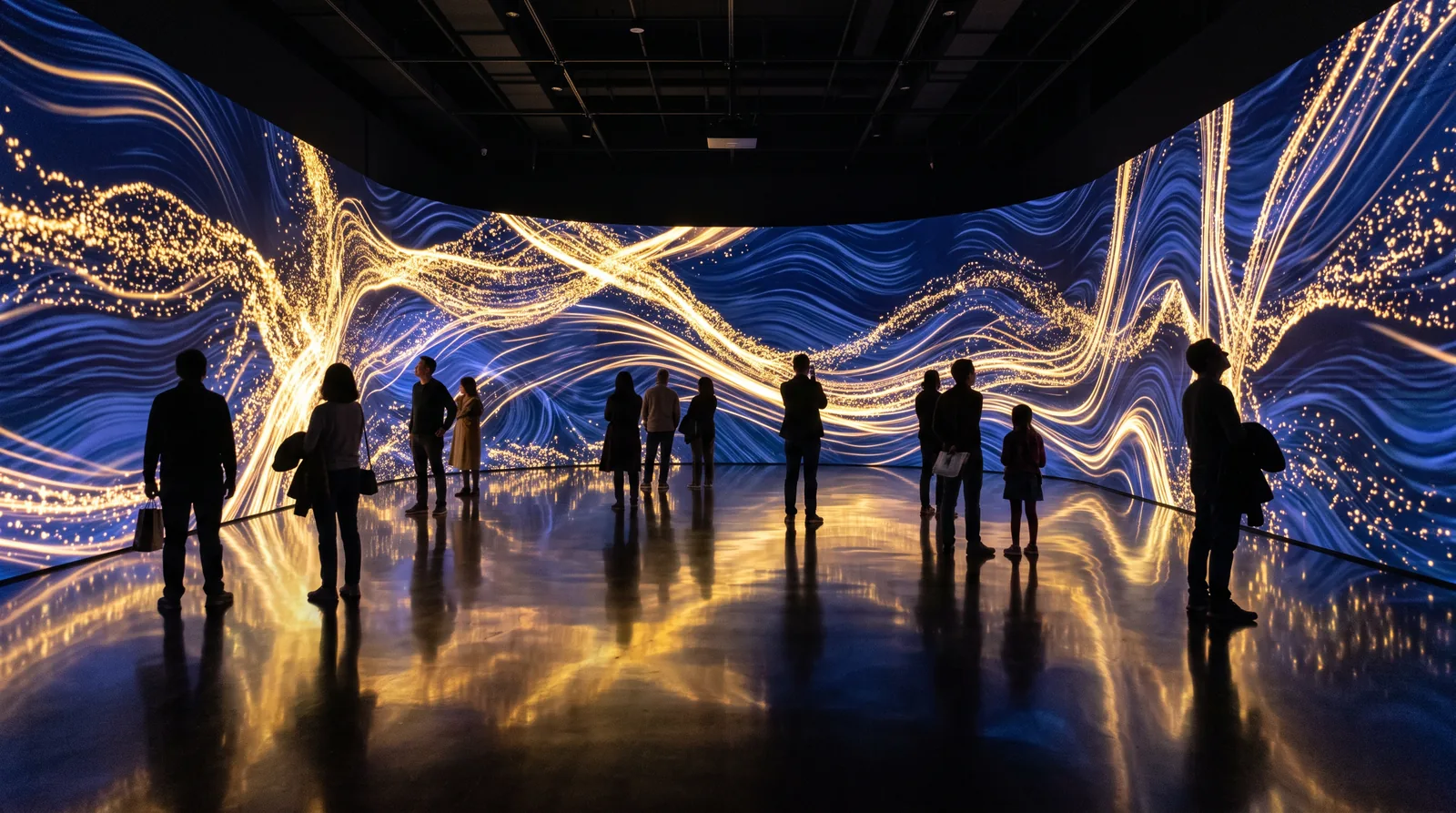 美術館・博物館の展示空間に設置されたLEDディスプレイ。